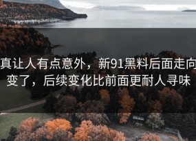 真让人有点意外，新91黑料后面走向变了，后续变化比前面更耐人寻味