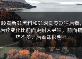 顺着新91黑料和91网浏览器往后看，后续变化比前面更耐人寻味，前面铺垫不多，后劲却很明显