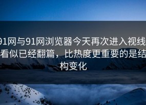 91网与91网浏览器今天再次进入视线，看似已经翻篇，比热度更重要的是结构变化
