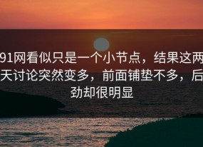 91网看似只是一个小节点，结果这两天讨论突然变多，前面铺垫不多，后劲却很明显