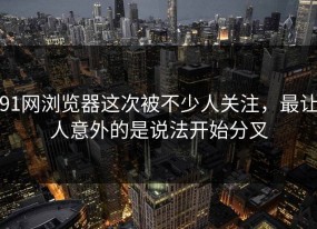 91网浏览器这次被不少人关注，最让人意外的是说法开始分叉