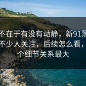 问题不在于有没有动静，新91黑料最近被不少人关注，后续怎么看，和这个细节关系最大