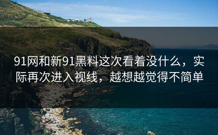 91网和新91黑料这次看着没什么，实际再次进入视线，越想越觉得不简单