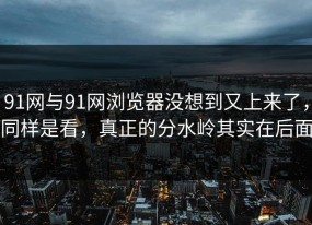 91网与91网浏览器没想到又上来了，同样是看，真正的分水岭其实在后面